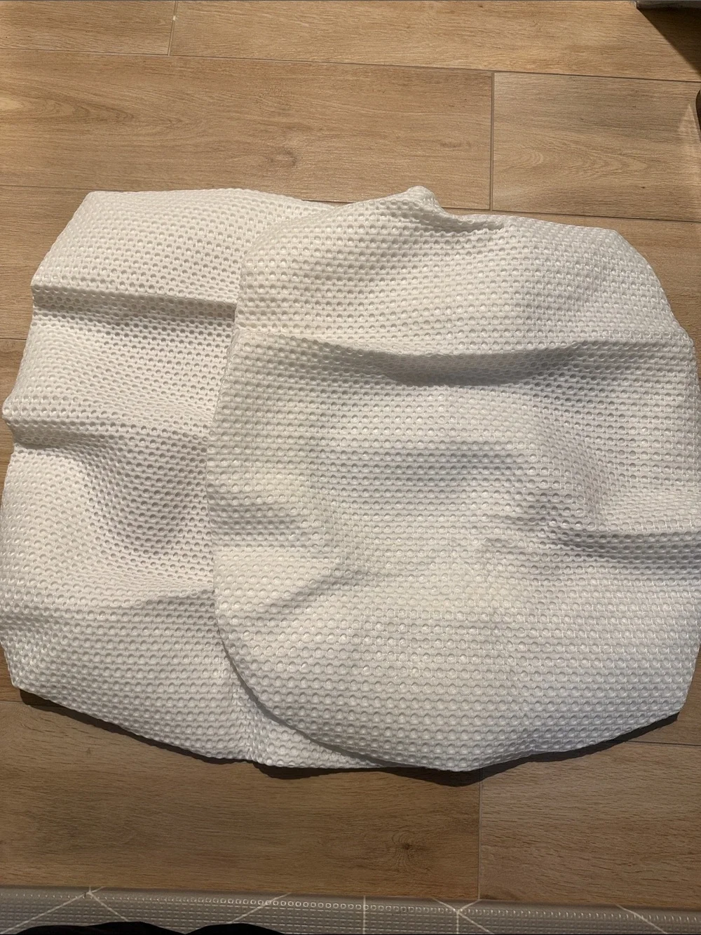 White Textured Waffle Knit mini crib mattress cover Set of Two